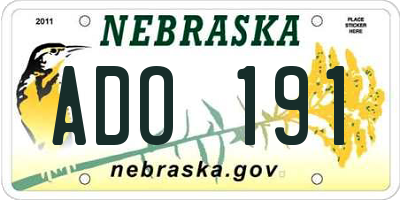 NE license plate ADO191