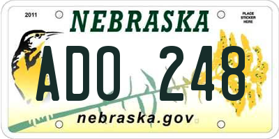 NE license plate ADO248