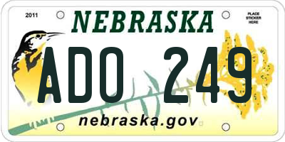 NE license plate ADO249