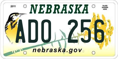 NE license plate ADO256