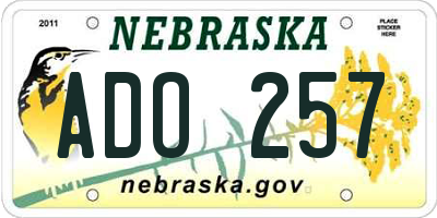 NE license plate ADO257