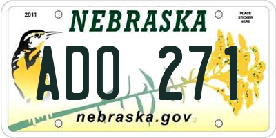 NE license plate ADO271