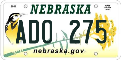 NE license plate ADO275