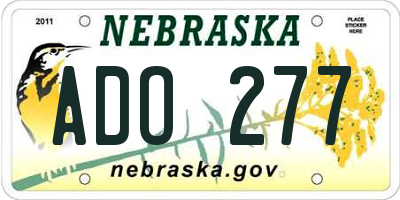 NE license plate ADO277