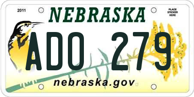 NE license plate ADO279