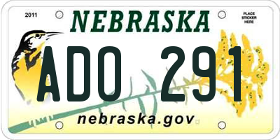 NE license plate ADO291