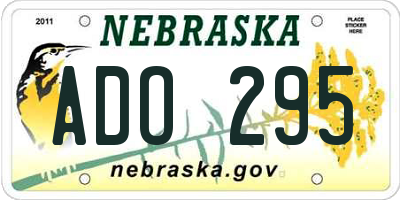 NE license plate ADO295