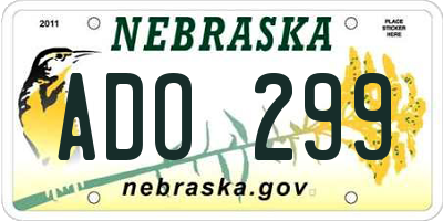 NE license plate ADO299