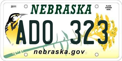 NE license plate ADO323