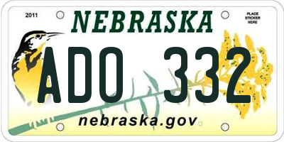 NE license plate ADO332