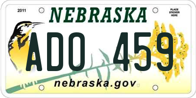 NE license plate ADO459