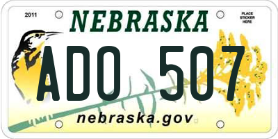 NE license plate ADO507