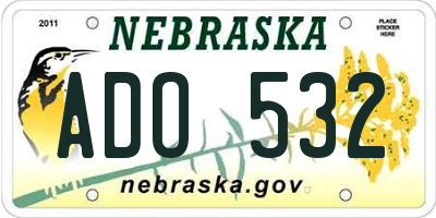 NE license plate ADO532