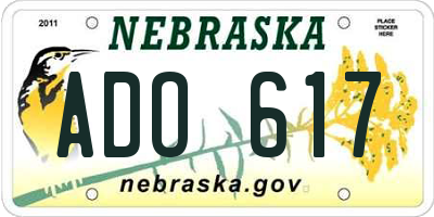 NE license plate ADO617