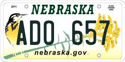 NE license plate ADO657