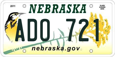 NE license plate ADO721