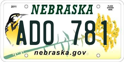 NE license plate ADO781