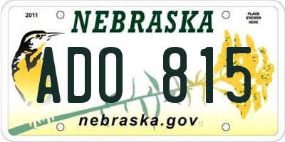 NE license plate ADO815