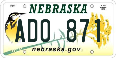 NE license plate ADO871