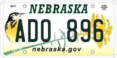 NE license plate ADO896