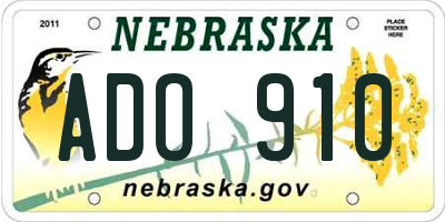 NE license plate ADO910