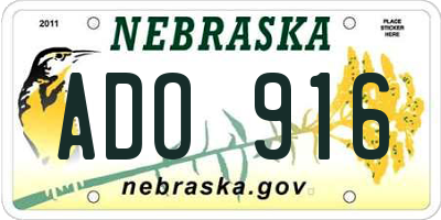 NE license plate ADO916