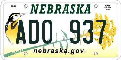 NE license plate ADO937