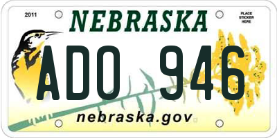 NE license plate ADO946