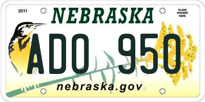 NE license plate ADO950