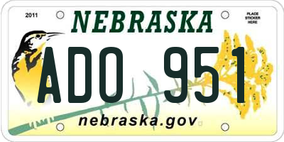 NE license plate ADO951