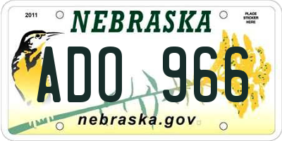 NE license plate ADO966