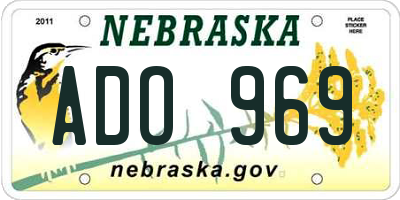 NE license plate ADO969