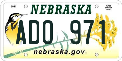 NE license plate ADO971