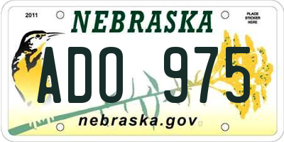 NE license plate ADO975