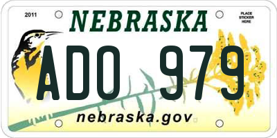 NE license plate ADO979