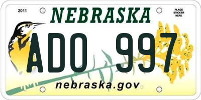 NE license plate ADO997