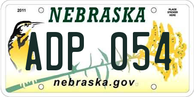 NE license plate ADP054