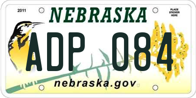 NE license plate ADP084