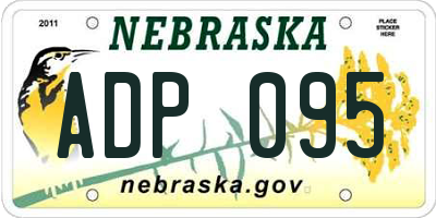 NE license plate ADP095