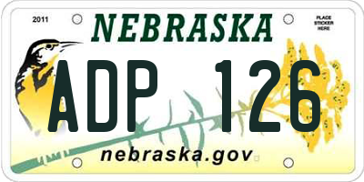 NE license plate ADP126