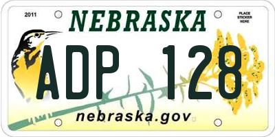 NE license plate ADP128