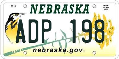 NE license plate ADP198
