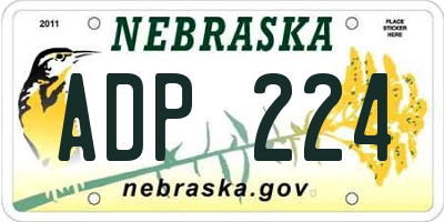 NE license plate ADP224