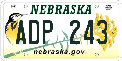 NE license plate ADP243