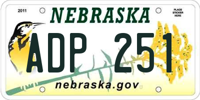 NE license plate ADP251