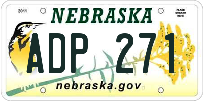 NE license plate ADP271