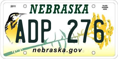 NE license plate ADP276