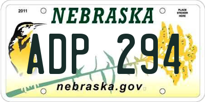 NE license plate ADP294