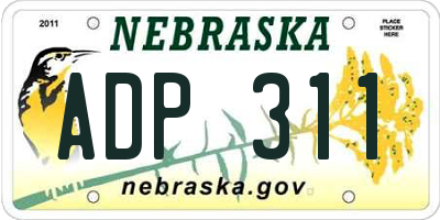 NE license plate ADP311