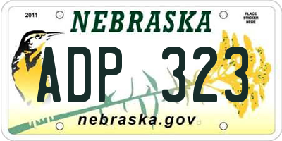 NE license plate ADP323